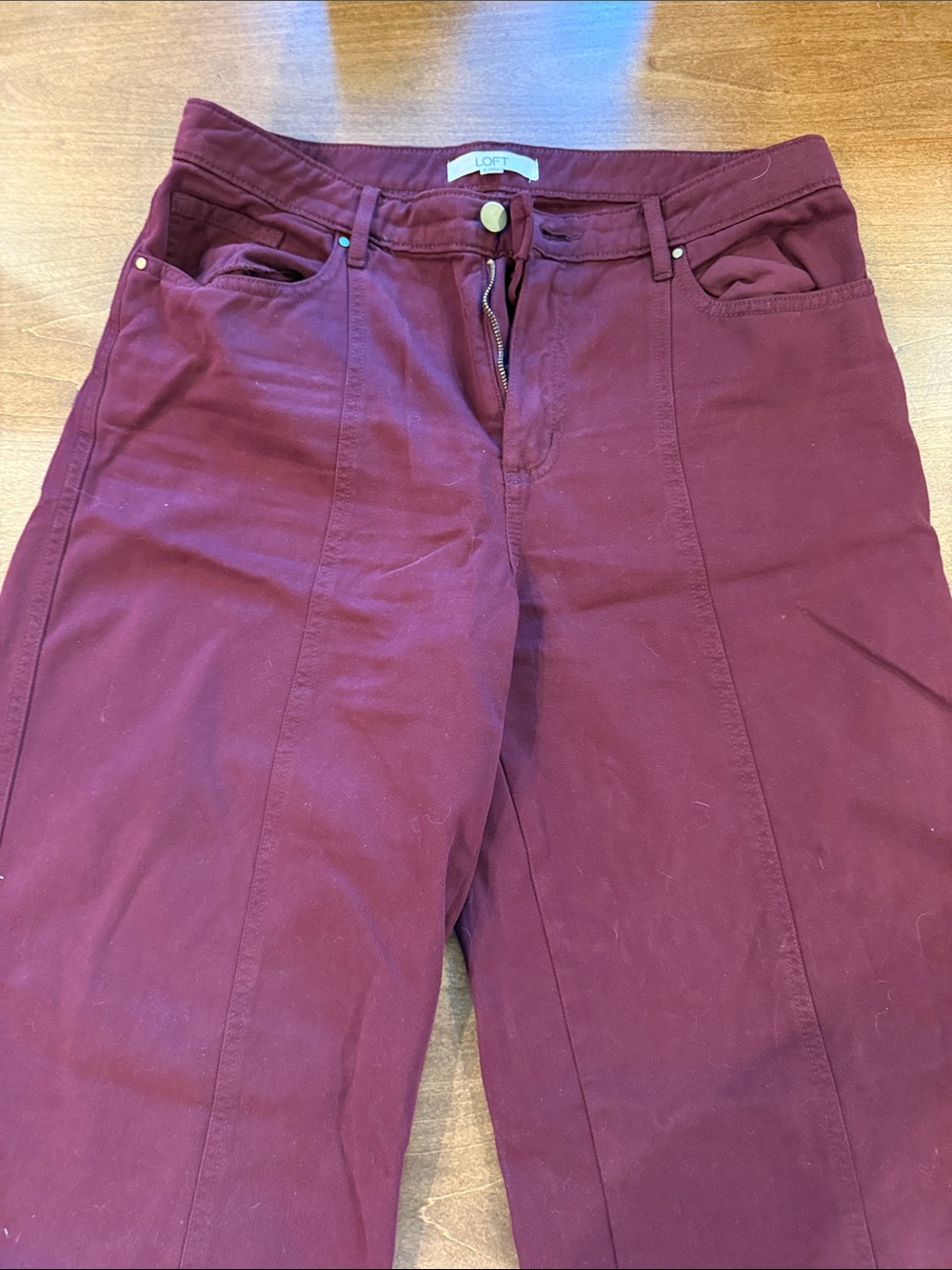 LOFT Wine-Colored Straight Pants